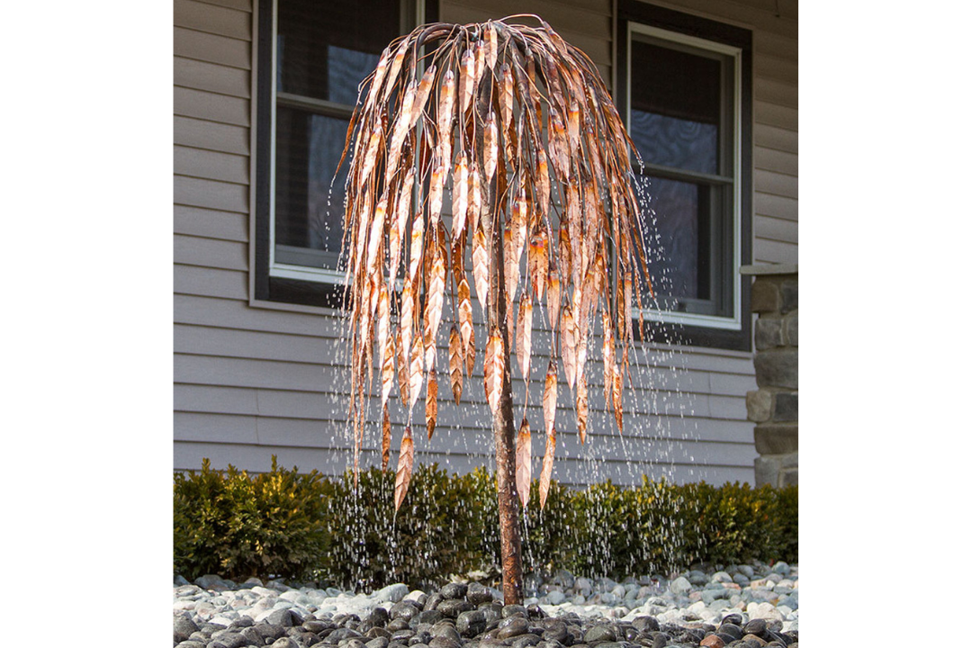 Tall Weeping Willow Copper Fountain – Complete Outdoor Water Feature Kit