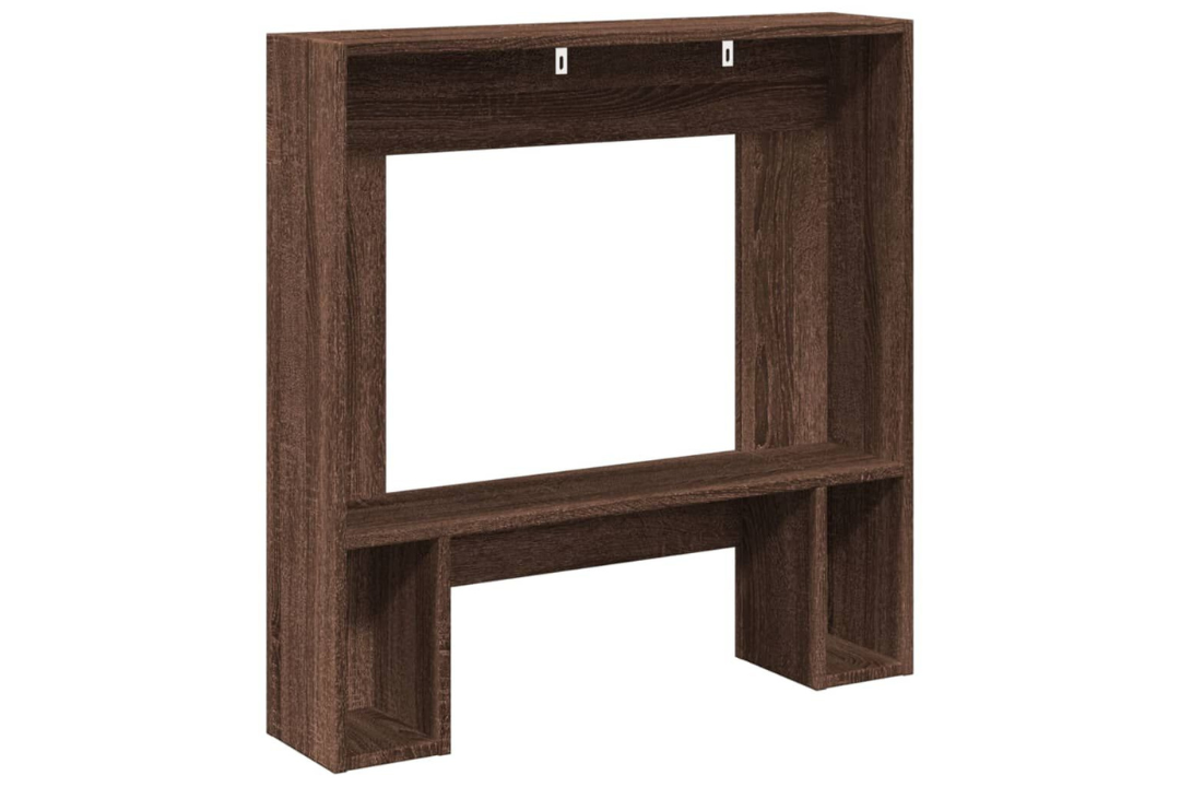 Modern Fireplace Surround 81 x 18 x 82 cm in Brown Oak Made of Engineered Wood