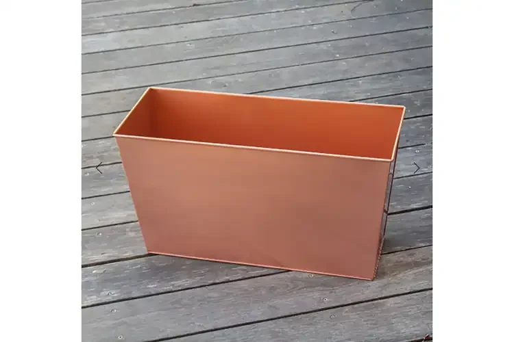SOLARIA Copper-Plated Tall Flower Box Made with Galvanized Steel