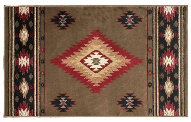 Desert Brown Rectangular Olefin Hearth Rug – 30" x 50"