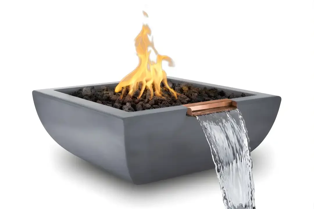 24" Sedona Fire & Water Bowl GFRC Concrete - Gray