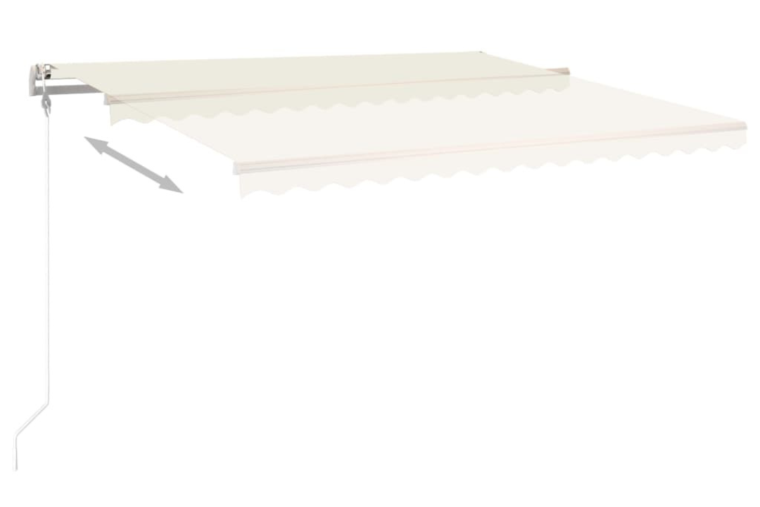 Automatic Retractable Awning 400x300 cm in Cream Remote-Controlled With Manual Crank Backup