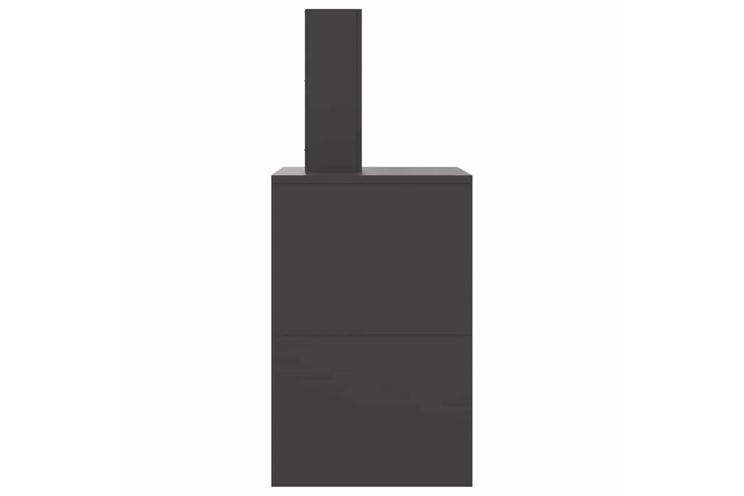 Modern Fire Pit with Chimney 60 x 40 x 96 cm in Black Cold-Rolled Steel