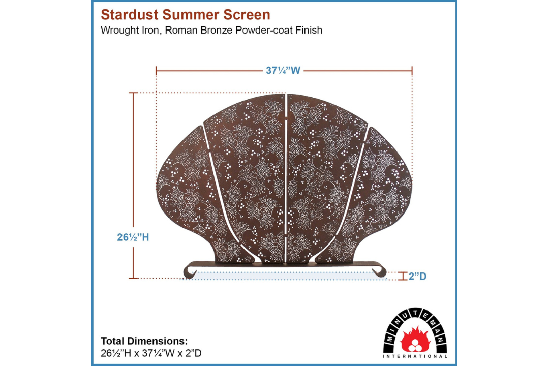 Stardust Fireplace Summer Screen Specifications