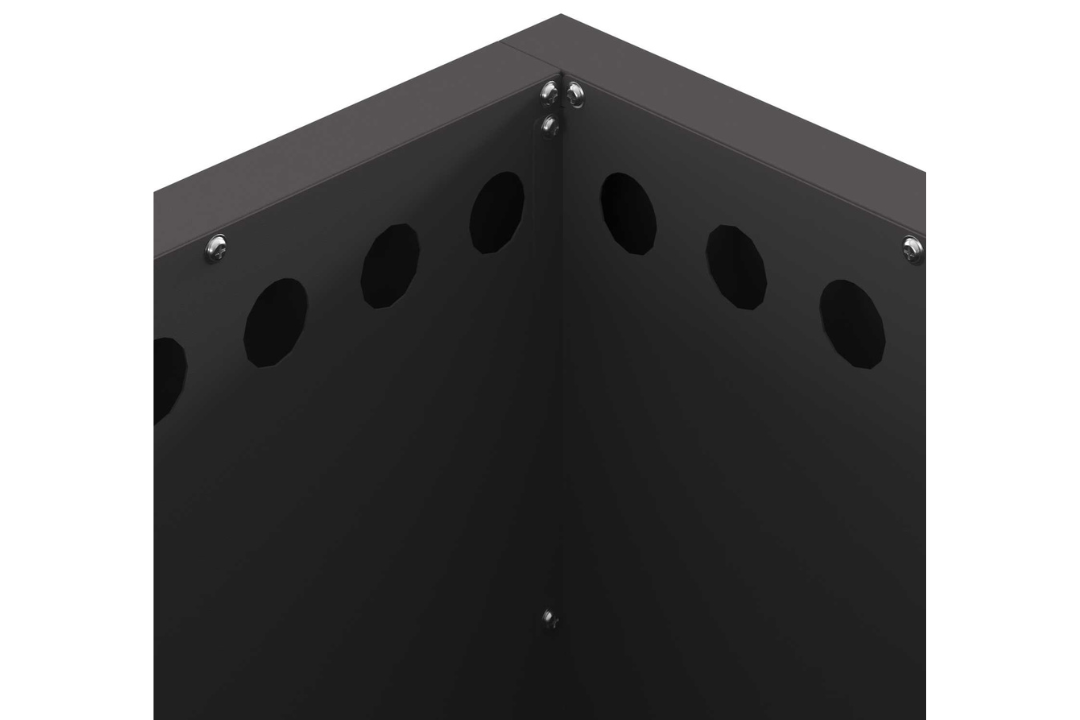 Sleek Smokeless Fire Pit Square 48 x 48 x 50 cm in Black Cold-Rolled Steel