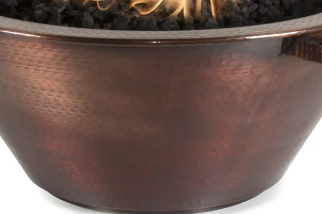 The Outdoor Plus 24" Cazo Fire & Water Bowl ® – Hammered Patina Copper