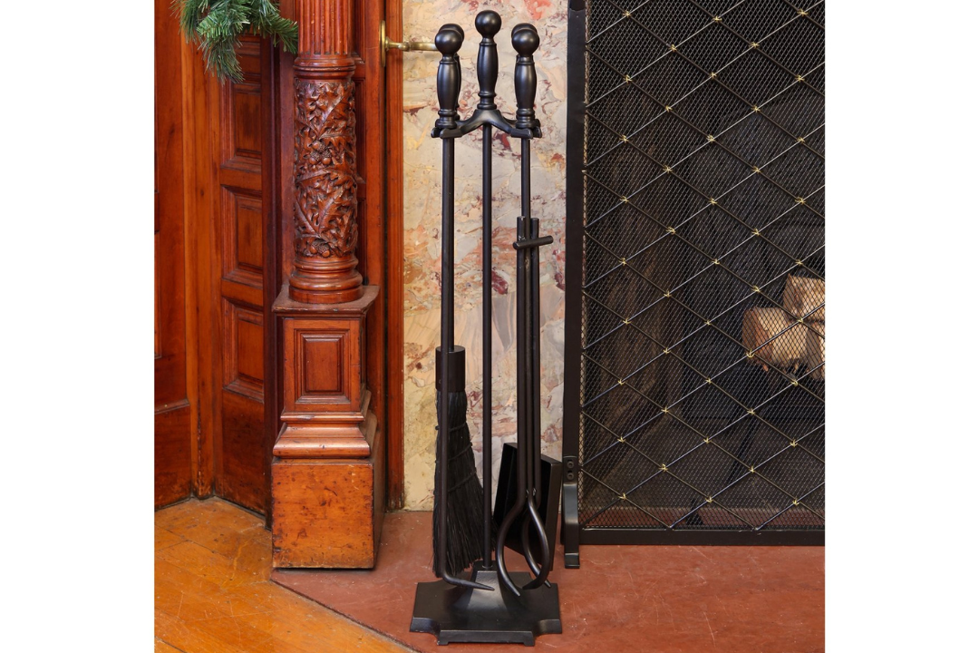 Carlisle Fireplace Tool Set – Classic 4-Piece Hearth Tool Set with Elegant Finishes
