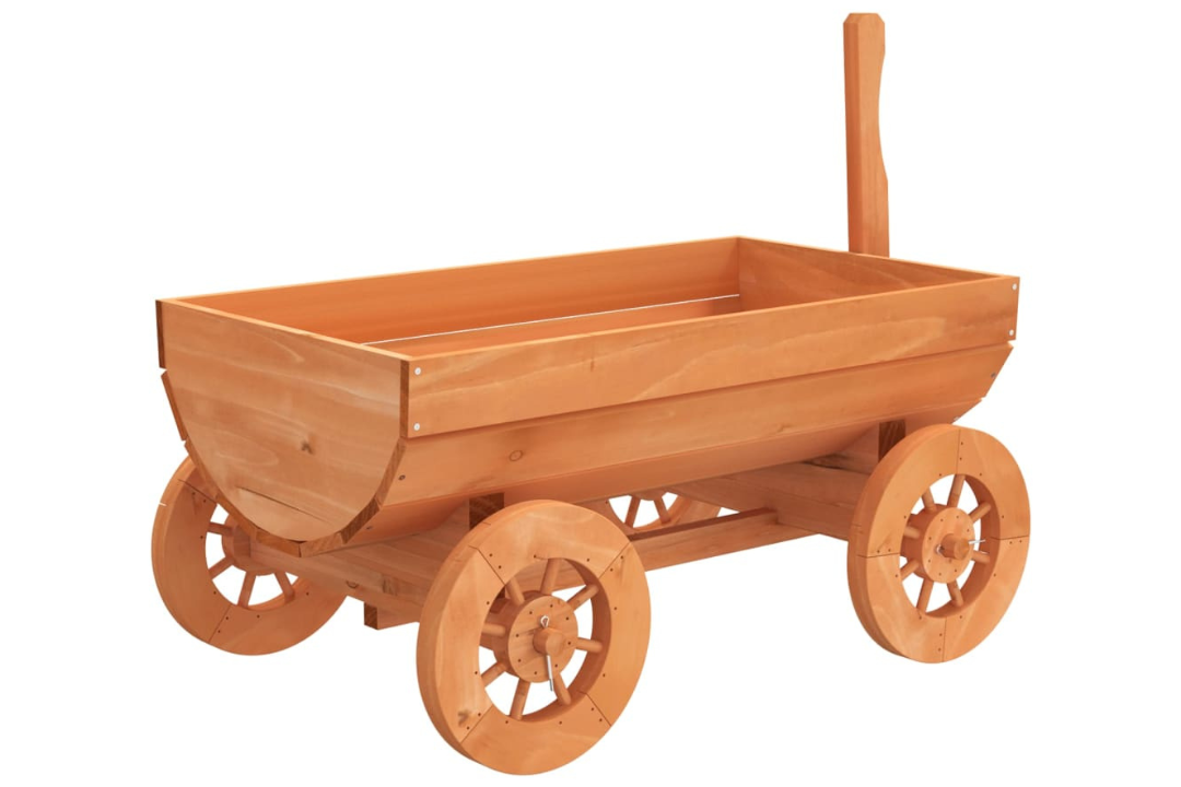 Decorative Wagon Solid Wood Fir With 4 Sturdy Wheels