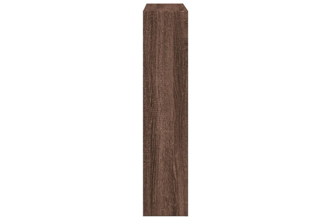 Sleek Fireplace Surround 81 x 18 x 82 cm in Brown Oak Made of Engineered Wood