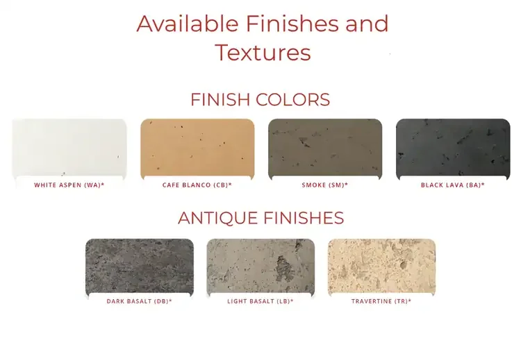 American Fyre Designs Finishes and Textures