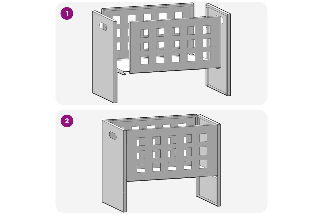 Fire Pit Rectangular 50 x 30 x 40 cm in Black Cold-Rolled Steel Easy Assembly