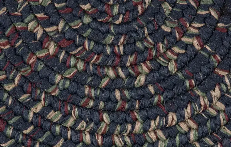 Braided Multicolor Blue Reversible Polypropylene Hearth Rug – Goods of the Woods - Close Up