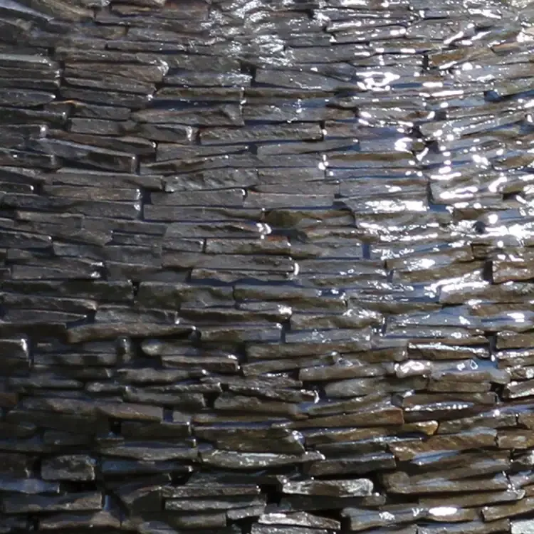 Small Pebble Sphere Fountain Kits in Stacked Slate Design
