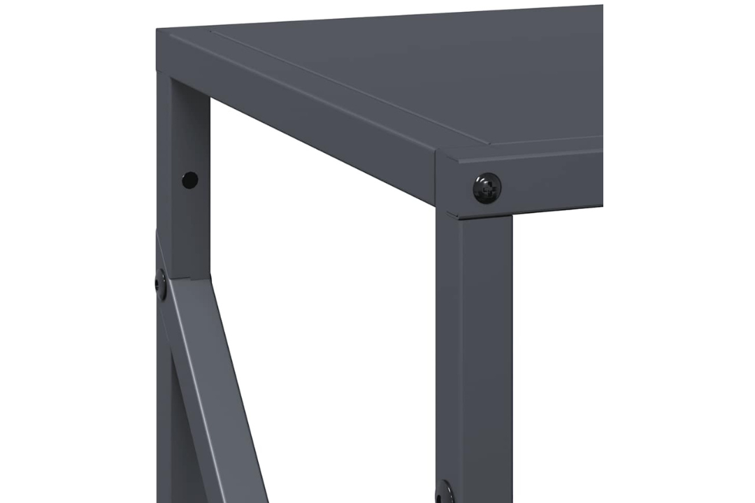 Chic Firewood Rack 34 x 25 x 100 cm in Anthracite Made of Cold-Rolled Steel