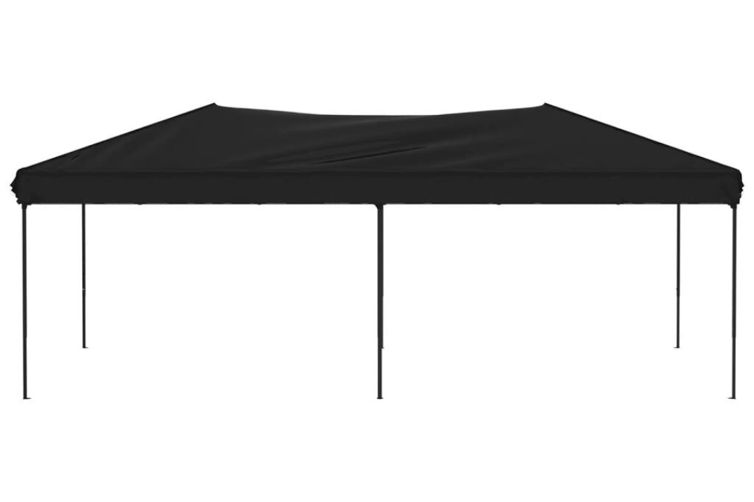 UV-Resistant Folding Party Tent 3 x 6 m in Black with 210D Oxford Fabric with Silver Coating