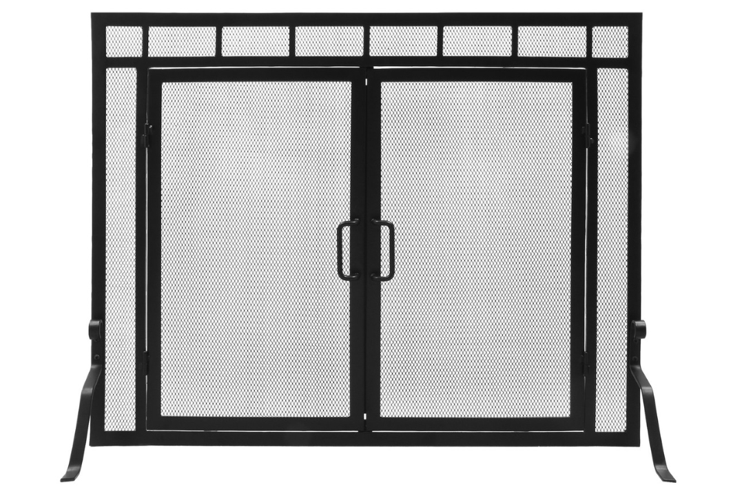 Sidelight Classic Fireplace Screens with Doors in 39" W x 31" H Made from Wrought Iron
