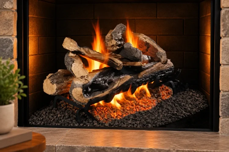 Real Fyre Rugged Split Oak See-Thru Gas Log 24"