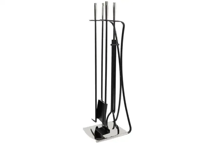 Park Avenue Fireplace Tool Set in Black & Nickel