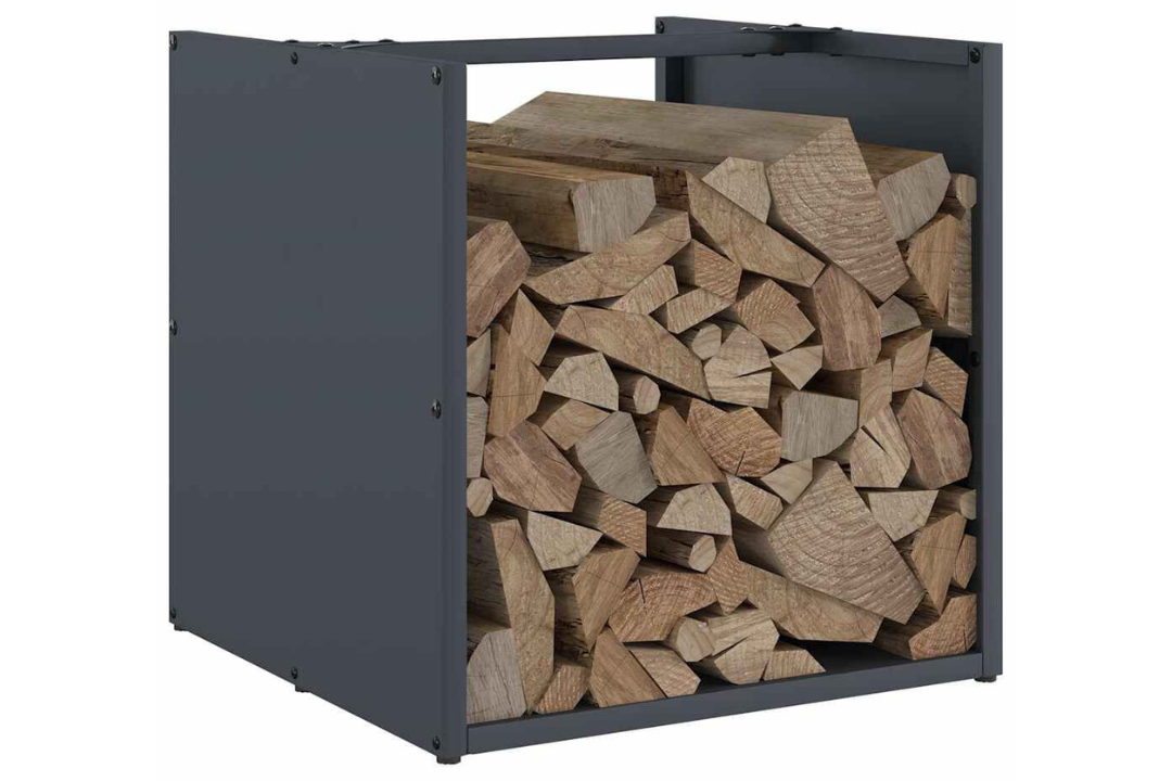 High-Quality Firewood Rack Anthracite 40 x 40 x 40 cm Cold-Rolled Steel