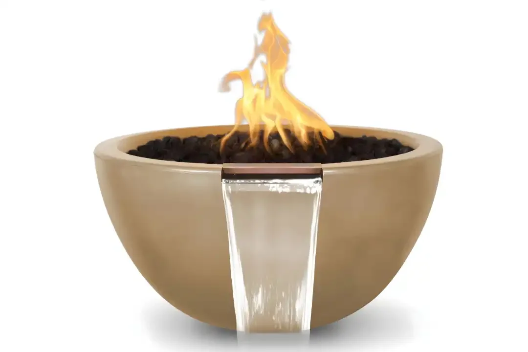 Luna GFRC Fire & Water Bowl - Brown