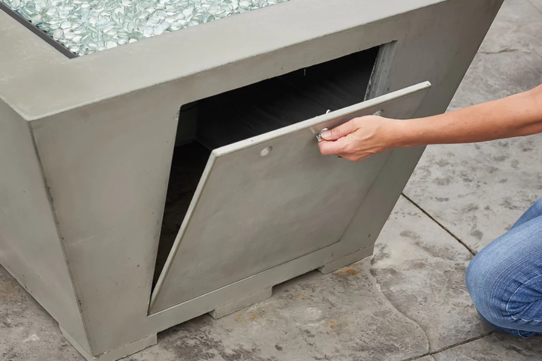 Cove 37" Square Gas Fire Pit Bowl Access Door