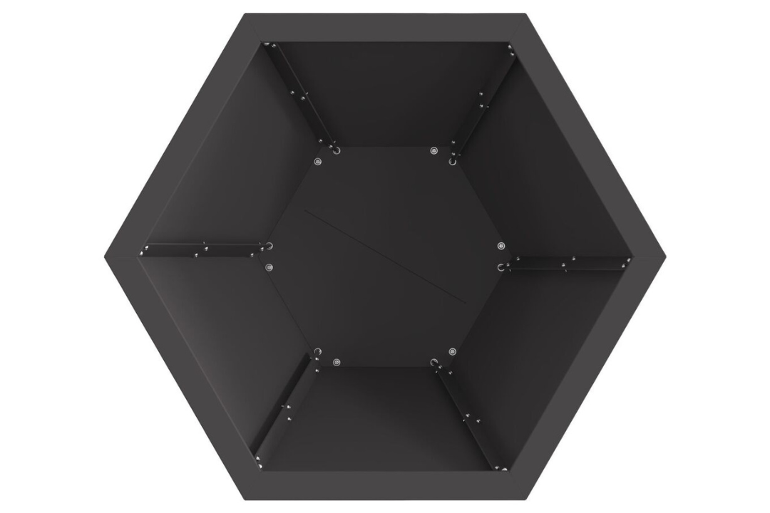 Practical Hexagonal Black Fire Pit 50 x 50 x 40 cm Cold-Rolled Steel