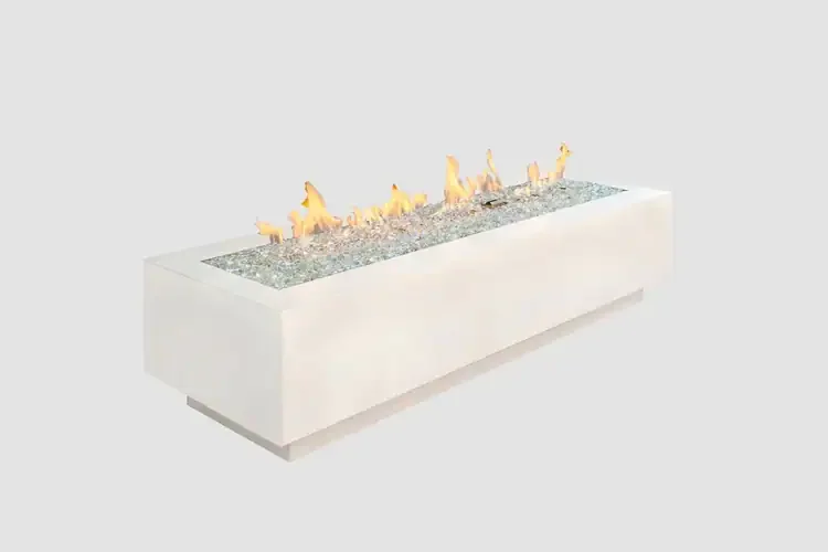 Cove Linear White 72" Gas Fire Pit Table