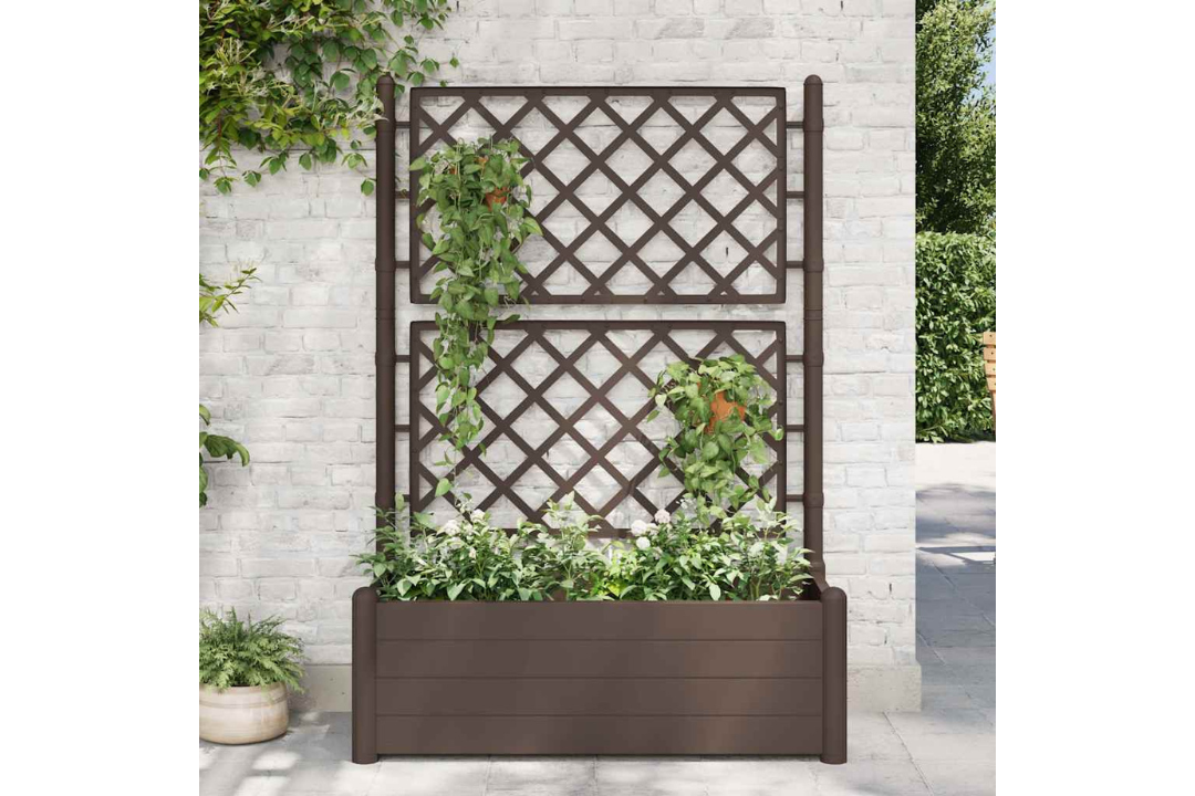 Garden Planter with Trellis PP Mocha
