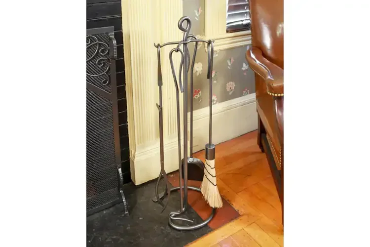Elegant Shepherd’s Hooks Fireplace Tool Set – Wrought Iron, Graphite Finish, 30”