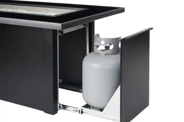 Monte Carlo Linear Gas Fire Pit Table Hidden Access Door