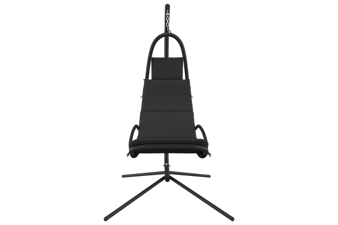 Garden Swing Chair with Cushion Oxford Fabric and Steel in Dark Gray With Cushion that Doesn't Wrinkle