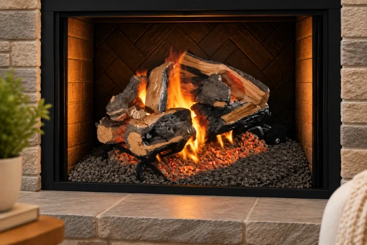 Real Fyre Charred Rugged Split Oak See-Thru Gas Log 24"