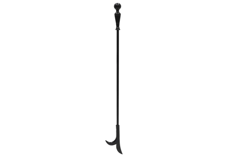 Plymouth Fireplace Tool Set – Cast & Wrought Iron, Black Powder-Coated Poker in Rectangular Base