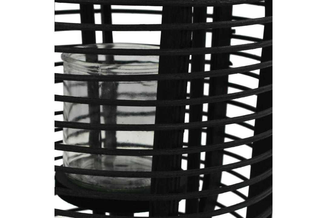 This Black Bamboo Candle Lantern is the Perfect Companion for Patios, Gardens, Balconies, or any Little Nook