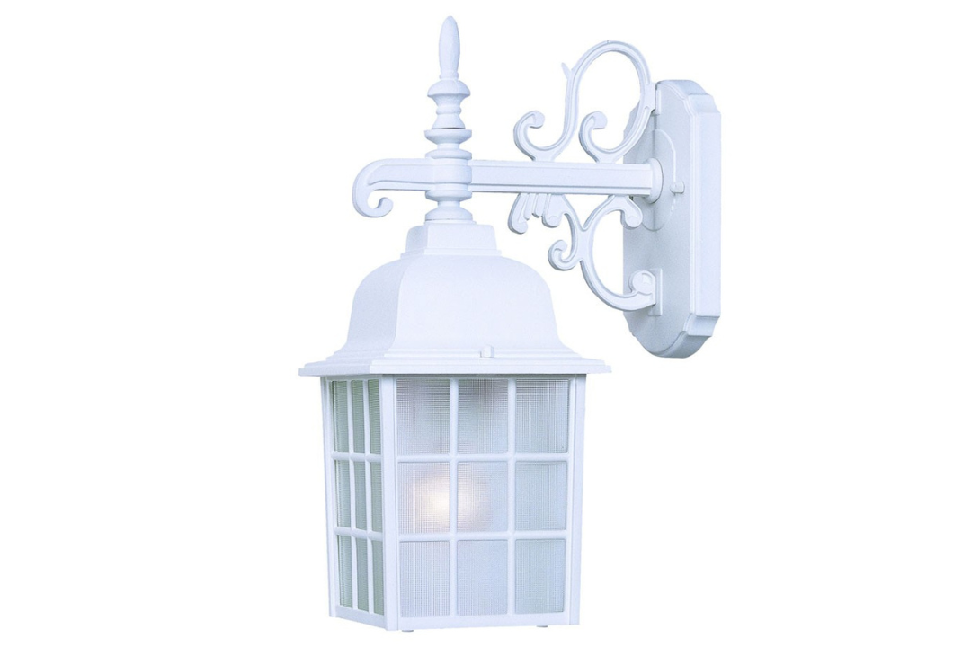 White Window Pane Lantern Wall Light Made of Durable Cast Aluminum