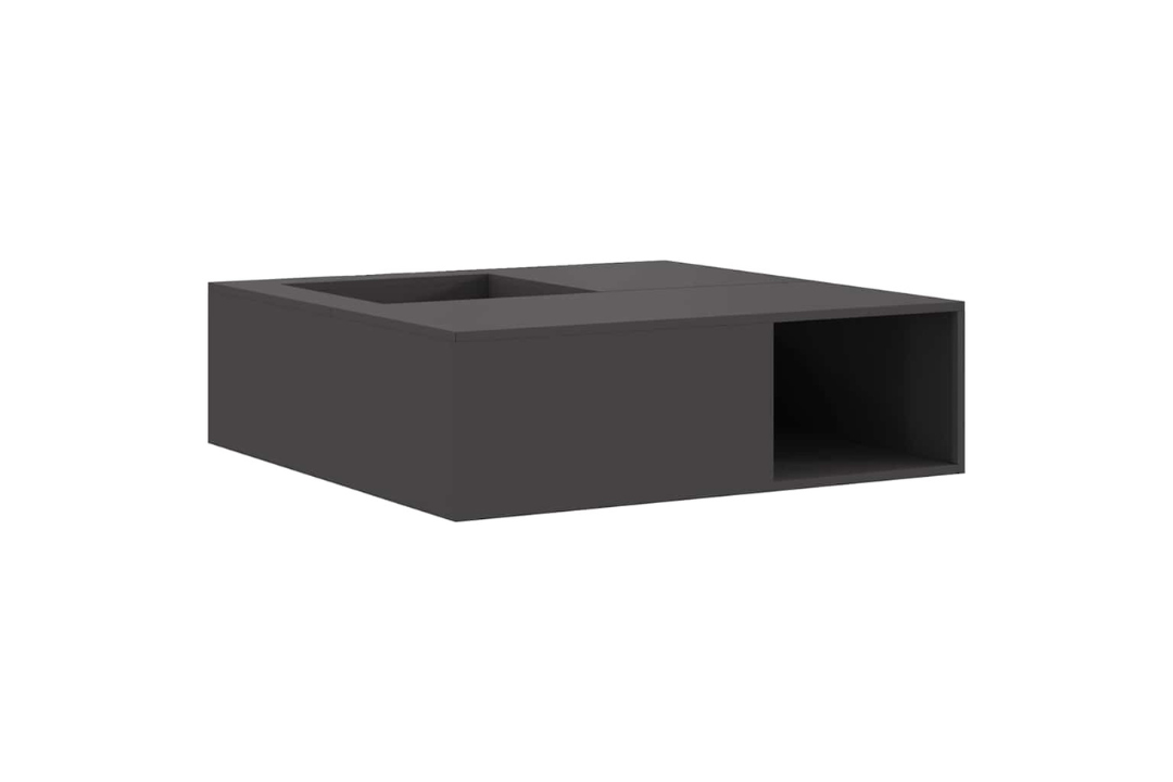 Fire Pit with Log Storage 100 x 100 x 30 cm in Black