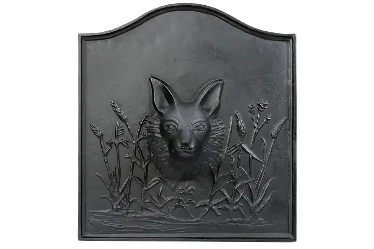 Fox Fireback – Made of Cast Iron Fireplace Backplate with Woodland Fox Design