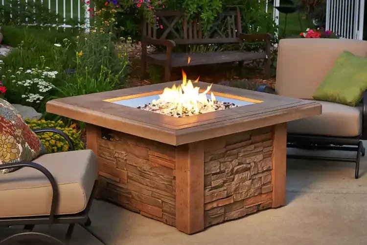 Sierra 43" Square Gas Fire Pit Table