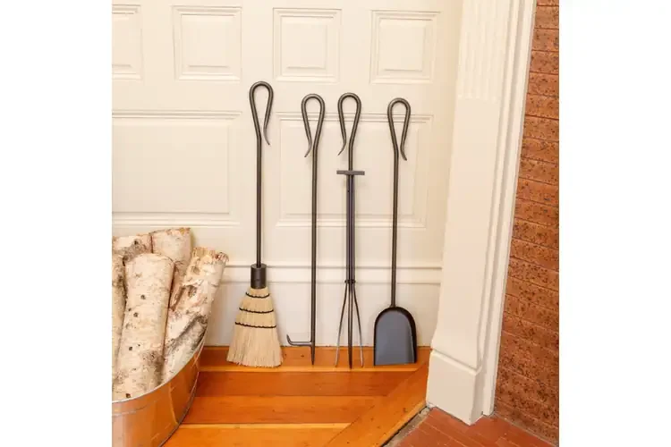 Hearth Hooks Fireplace Tool Set with Poker, Tongs, Shovel, Brush