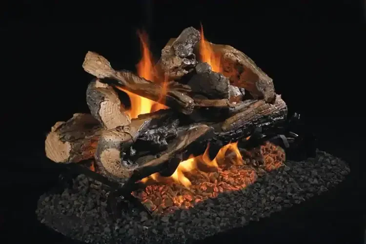 Real Fyre  Rugged Split Oak See-Thru Gas Log 18" Set with Burner
