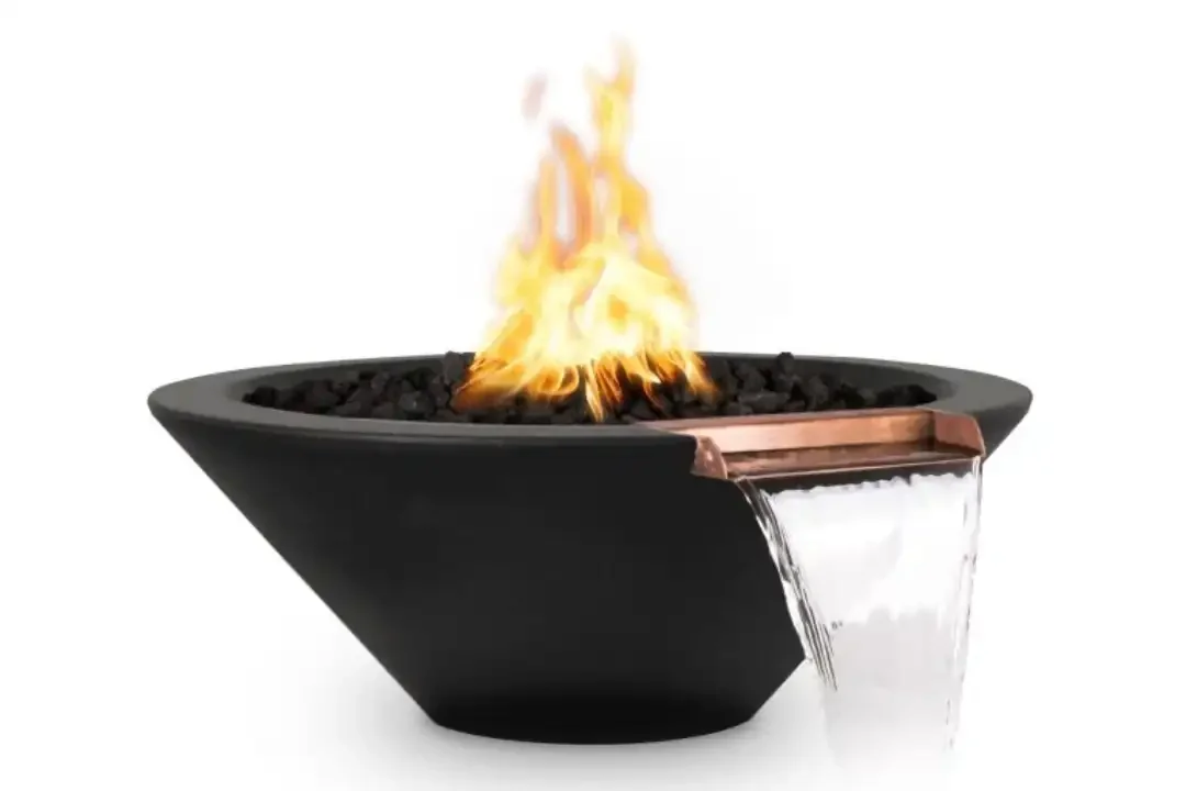 24" Cazo Fire & Water Bowl  Black