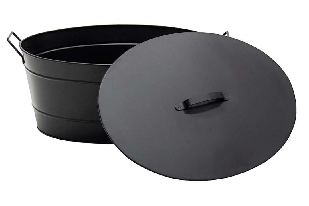 Durable Black Oval Tub with Lid