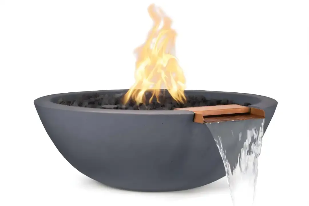 27" Sedona Fire & Water Bowl GFRC Concrete - Gray