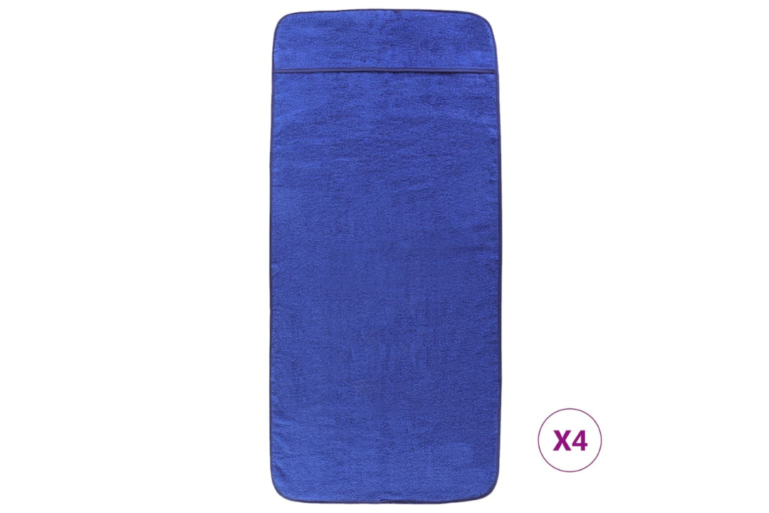 Soft Beach Towels 4 pcs – 60 x 135 cm in Royal Blue with 400 GSM Cotton Blend