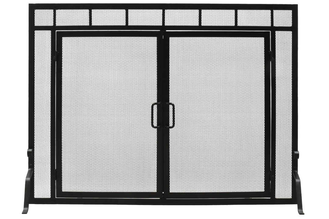 Sidelight Classic Fireplace Screens with Doors in 44" W x 33" H