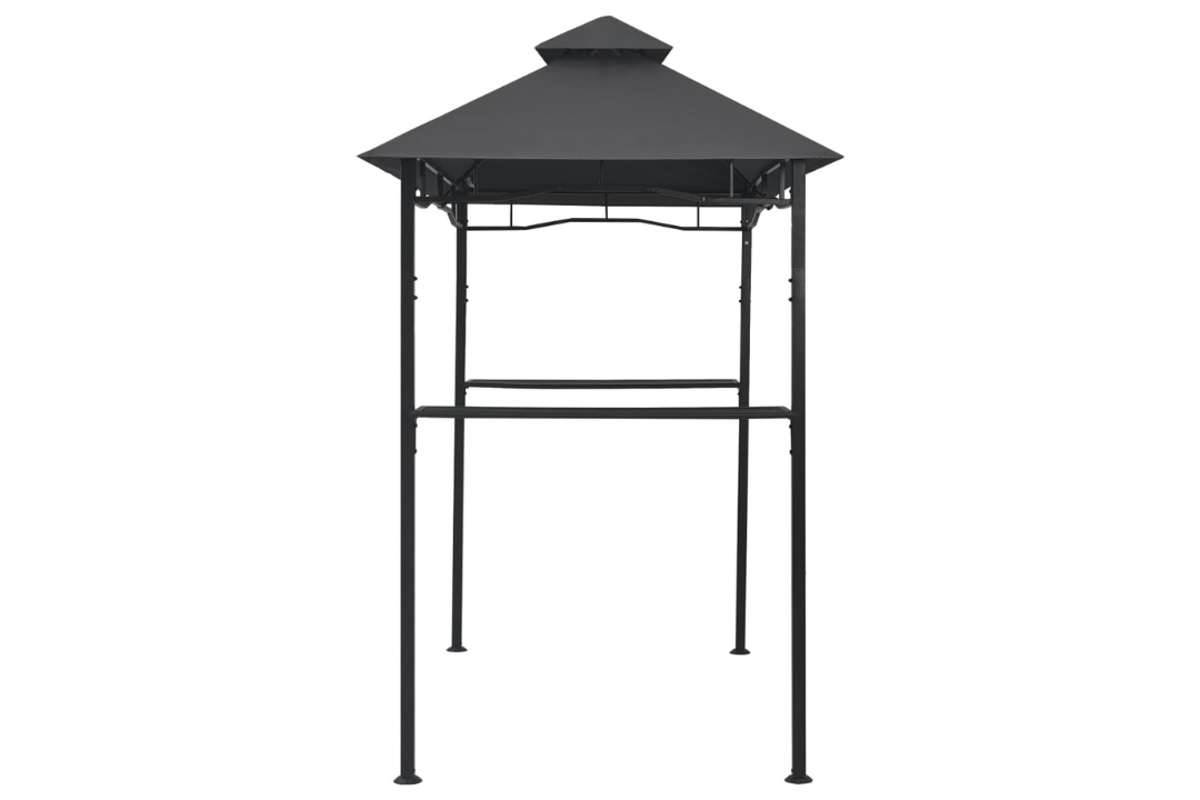 UV-Resistant BBQ Gazebo Anthracite Steel with Double Roof & Bar Counters