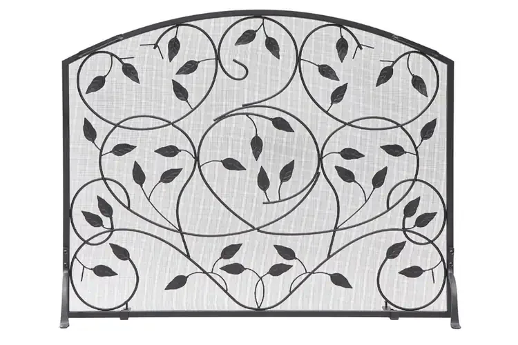 Leaves Fireplace Screen Made from Wrought Iron