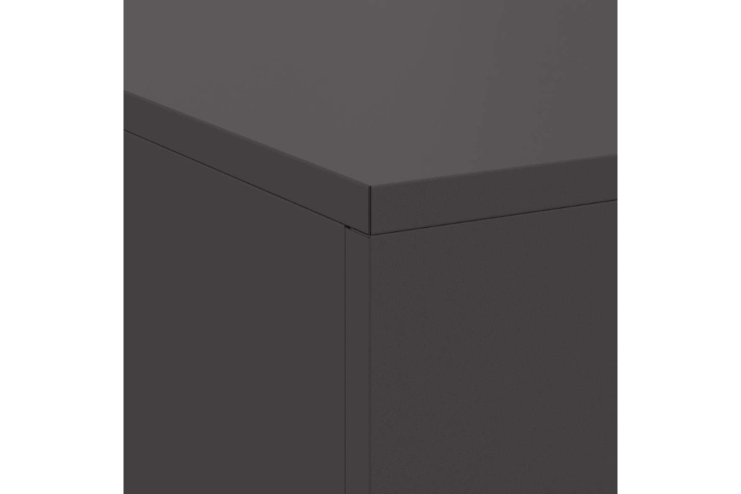 Fire Pit with Log Storage 100 x 100 x 30 cm in Matte Black Cold-Rolled Steel