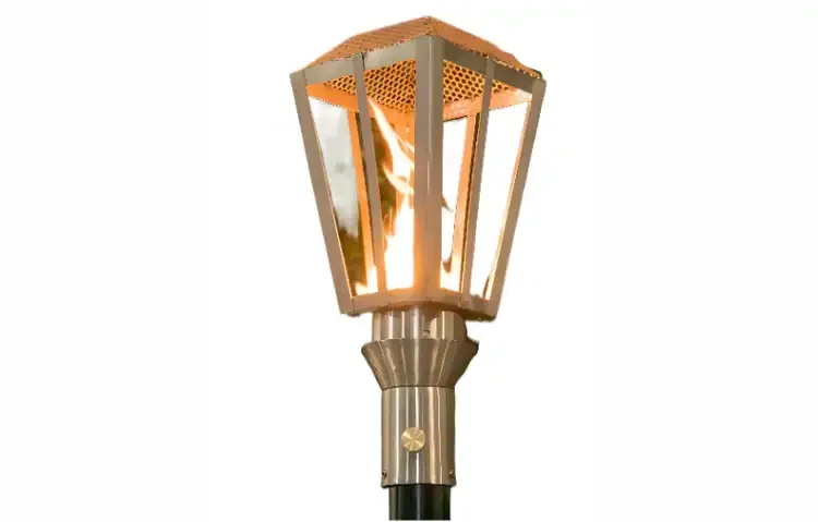 Lantern Stainless Steel Gas Tiki Torch Head – Modern Outdoor Lighting Elegance