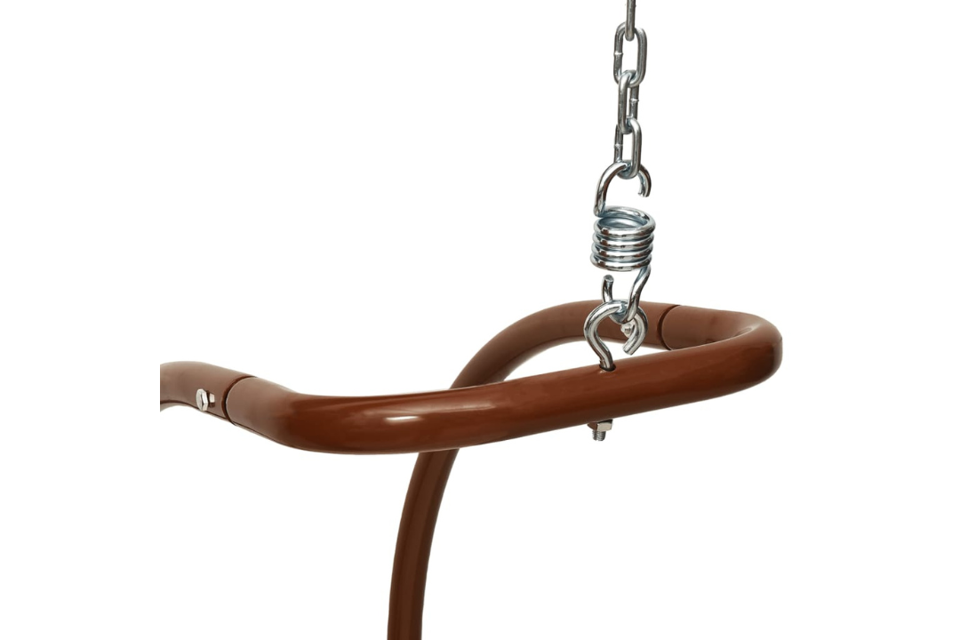 Swing Chair with Cushion Fabric and Solid Wood Poplar Handle and Chain Details